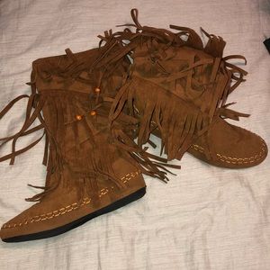 Fringed Moccasin Boots